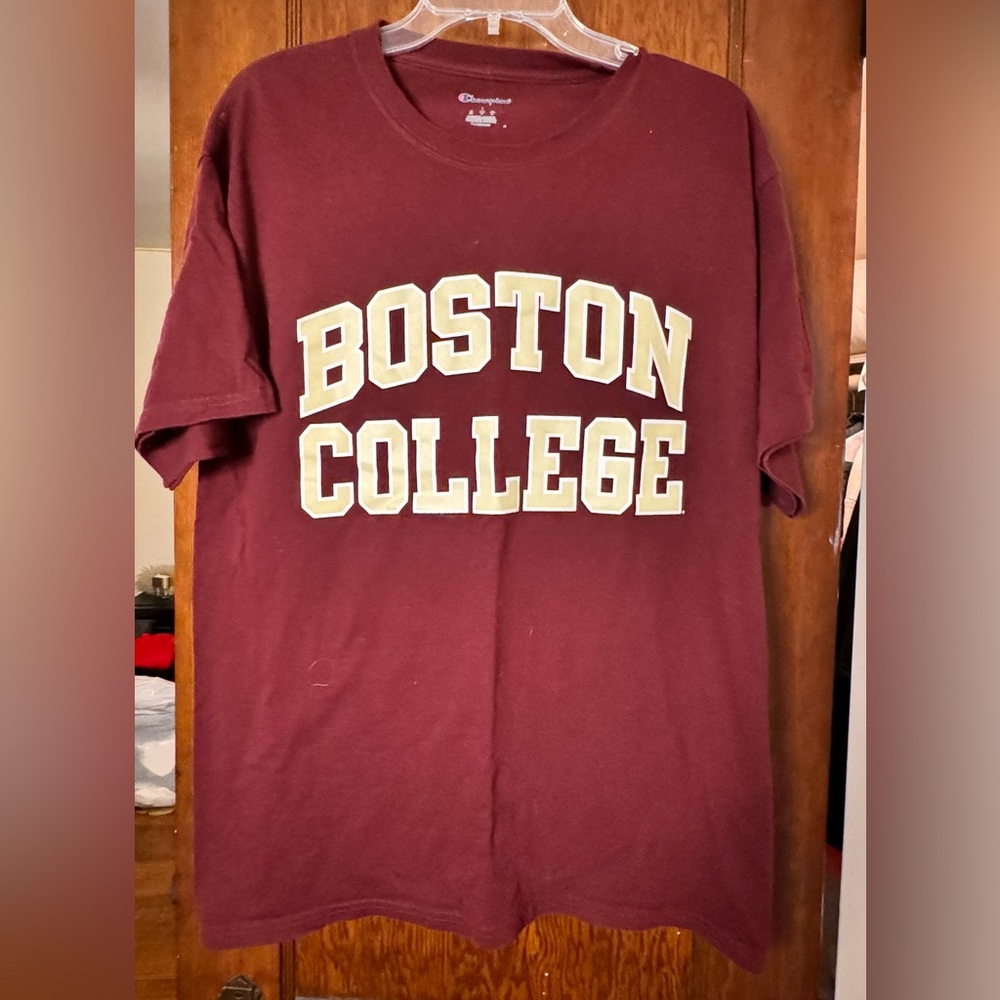 Set of TWO BOSTON COLLEGE Graphic Women’s LARGE Champion Short Sleeve T-Shirts